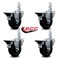 Service Caster 4'' Hard Rubber Wheel Swivel 7/8'' Square Stem Caster Set with Brake, 4PK SCC-SQ20S414-HRS-PLB-78-4 - alternate 2